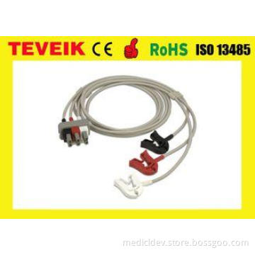 Patient Monitor Connector ECG Cable , Durable Clip ECG 3 Le